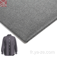 Tissu de flanelle à carreaux gris clair pour chemise